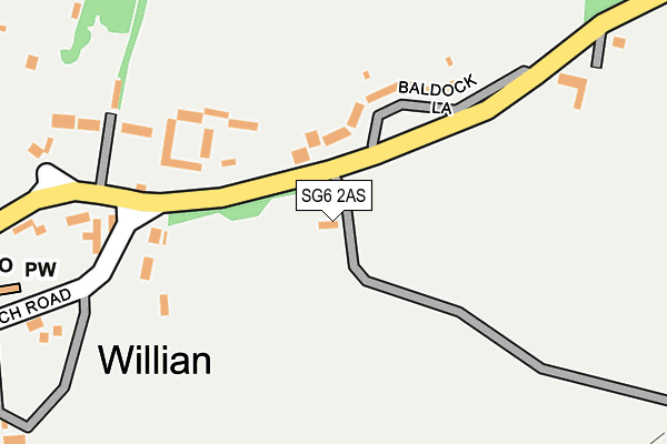 SG6 2AS map - OS OpenMap – Local (Ordnance Survey)