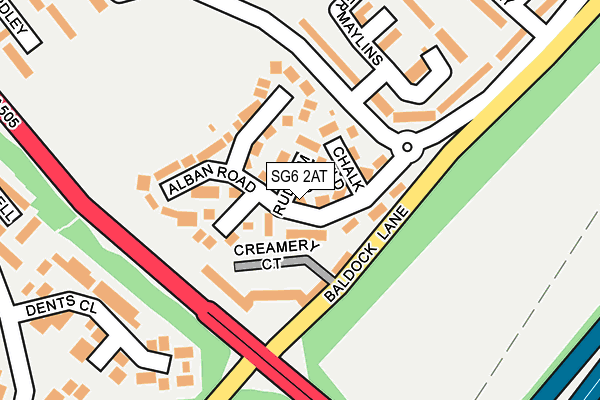 SG6 2AT map - OS OpenMap – Local (Ordnance Survey)