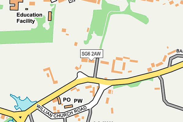 SG6 2AW map - OS OpenMap – Local (Ordnance Survey)