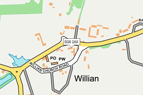 SG6 2AX map - OS OpenMap – Local (Ordnance Survey)