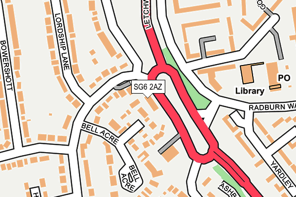 SG6 2AZ map - OS OpenMap – Local (Ordnance Survey)