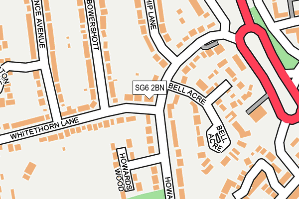 SG6 2BN map - OS OpenMap – Local (Ordnance Survey)