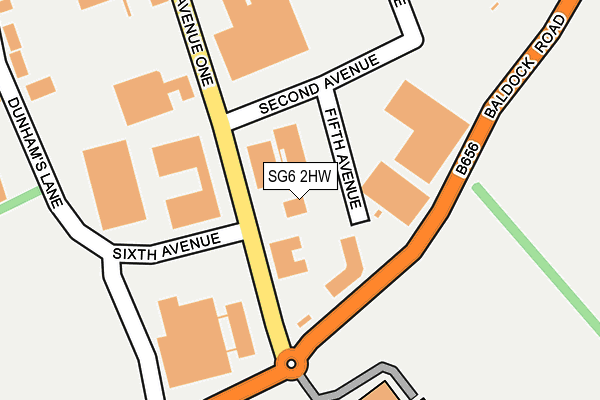 SG6 2HW map - OS OpenMap – Local (Ordnance Survey)