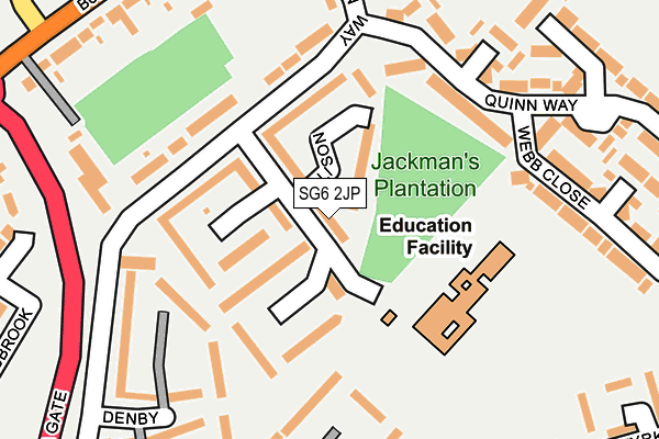 SG6 2JP map - OS OpenMap – Local (Ordnance Survey)