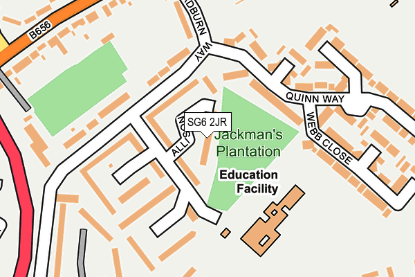 SG6 2JR map - OS OpenMap – Local (Ordnance Survey)