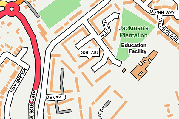 SG6 2JU map - OS OpenMap – Local (Ordnance Survey)