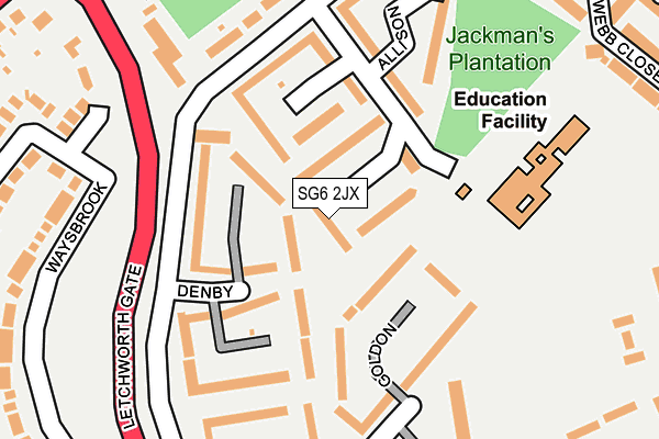 SG6 2JX map - OS OpenMap – Local (Ordnance Survey)