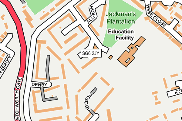 SG6 2JY map - OS OpenMap – Local (Ordnance Survey)