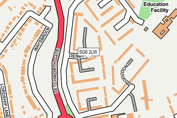 SG6 2LW map - OS OpenMap – Local (Ordnance Survey)