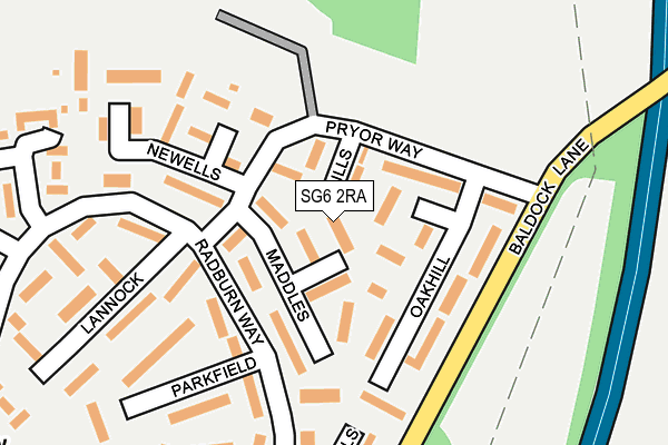 SG6 2RA map - OS OpenMap – Local (Ordnance Survey)