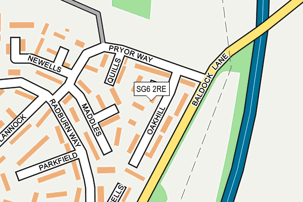 SG6 2RE map - OS OpenMap – Local (Ordnance Survey)