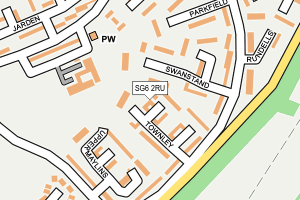 SG6 2RU map - OS OpenMap – Local (Ordnance Survey)