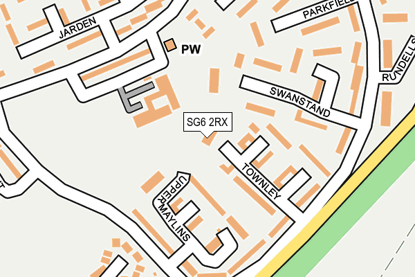SG6 2RX map - OS OpenMap – Local (Ordnance Survey)
