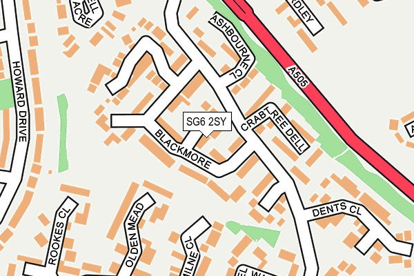 SG6 2SY map - OS OpenMap – Local (Ordnance Survey)