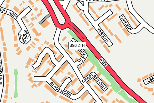 SG6 2TH map - OS OpenMap – Local (Ordnance Survey)