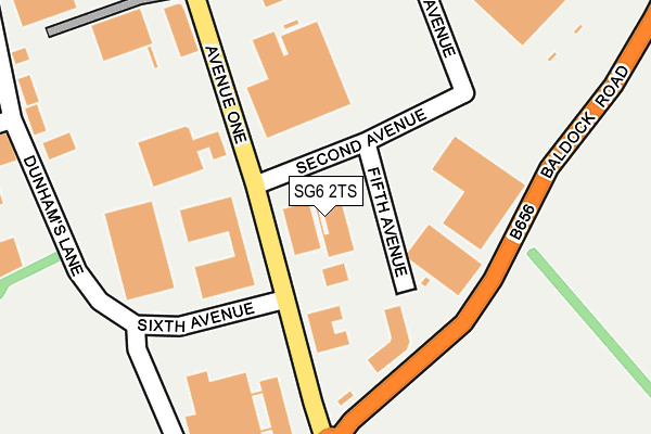 SG6 2TS map - OS OpenMap – Local (Ordnance Survey)