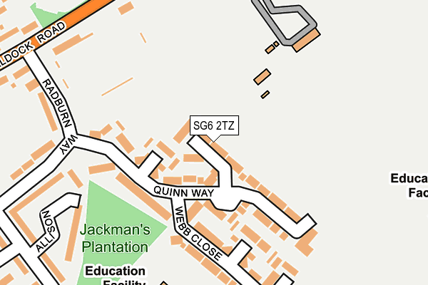 SG6 2TZ map - OS OpenMap – Local (Ordnance Survey)