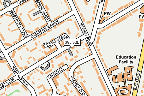 SG6 3QL map - OS OpenMap – Local (Ordnance Survey)