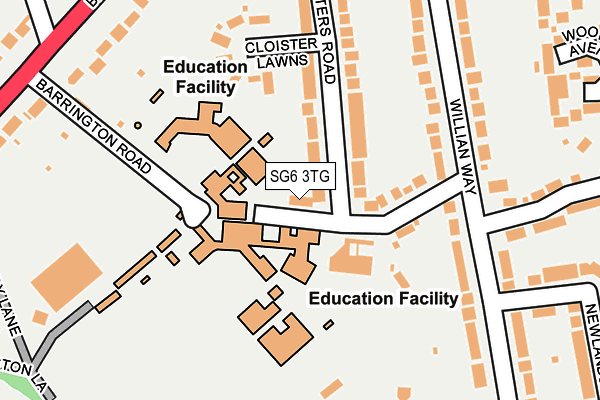 SG6 3TG map - OS OpenMap – Local (Ordnance Survey)