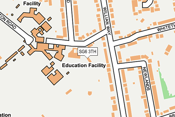 SG6 3TH map - OS OpenMap – Local (Ordnance Survey)