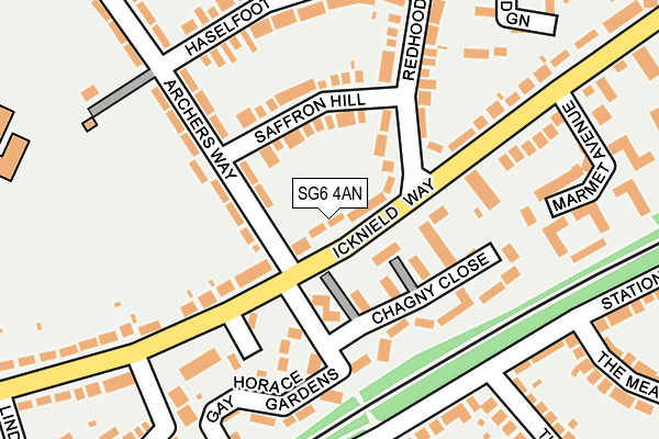 SG6 4AN map - OS OpenMap – Local (Ordnance Survey)