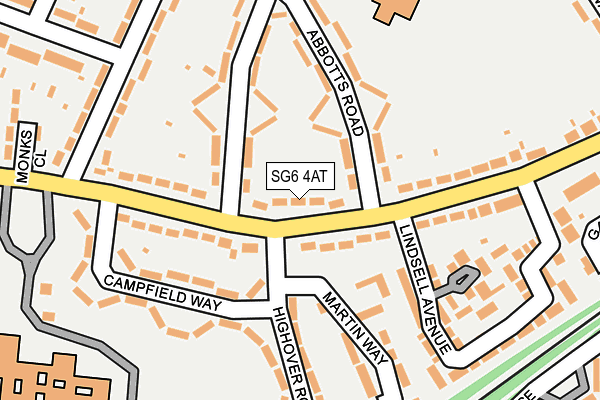 SG6 4AT map - OS OpenMap – Local (Ordnance Survey)