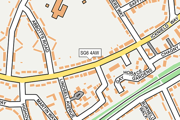 SG6 4AW map - OS OpenMap – Local (Ordnance Survey)