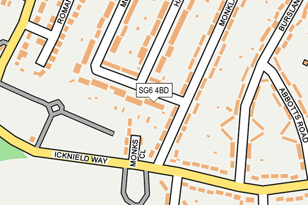 SG6 4BD map - OS OpenMap – Local (Ordnance Survey)