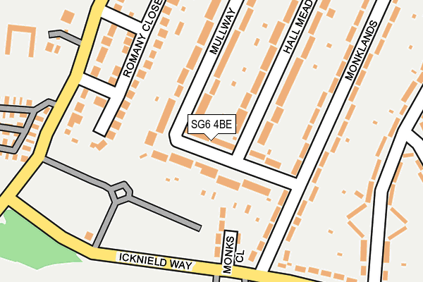 SG6 4BE map - OS OpenMap – Local (Ordnance Survey)