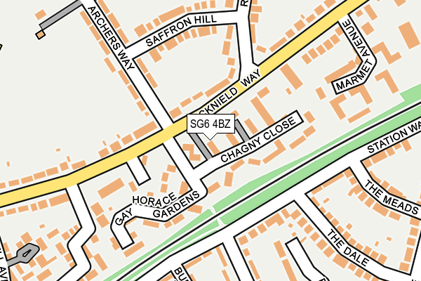 SG6 4BZ map - OS OpenMap – Local (Ordnance Survey)