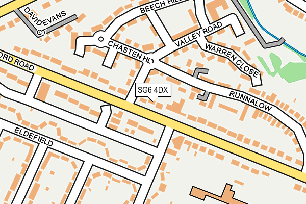 SG6 4DX map - OS OpenMap – Local (Ordnance Survey)