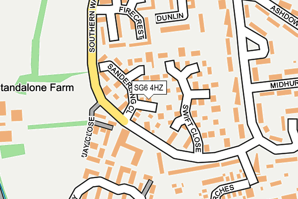 SG6 4HZ map - OS OpenMap – Local (Ordnance Survey)