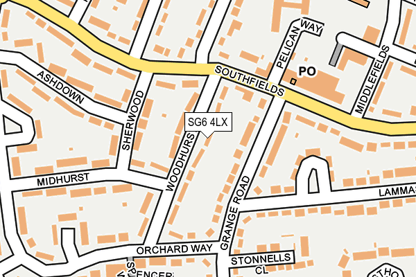 SG6 4LX map - OS OpenMap – Local (Ordnance Survey)
