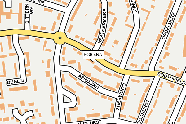 SG6 4NA map - OS OpenMap – Local (Ordnance Survey)