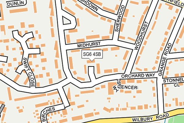 SG6 4SB map - OS OpenMap – Local (Ordnance Survey)