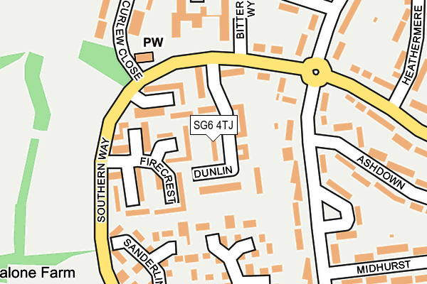 SG6 4TJ map - OS OpenMap – Local (Ordnance Survey)