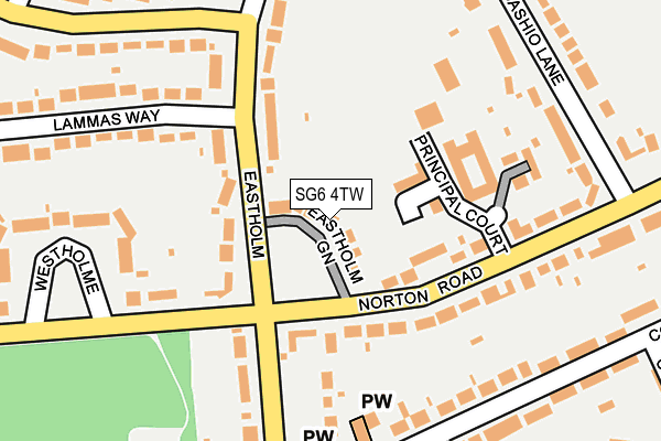SG6 4TW map - OS OpenMap – Local (Ordnance Survey)