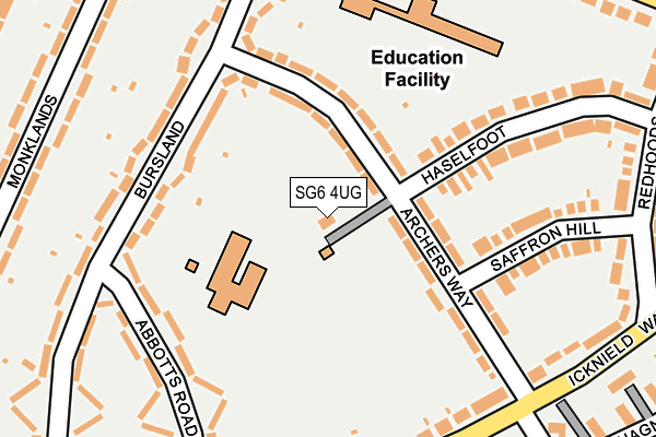 SG6 4UG map - OS OpenMap – Local (Ordnance Survey)