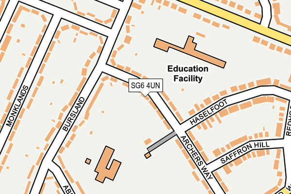 SG6 4UN map - OS OpenMap – Local (Ordnance Survey)