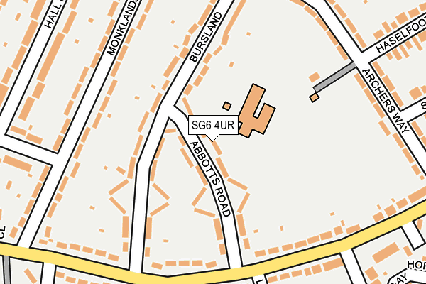 SG6 4UR map - OS OpenMap – Local (Ordnance Survey)