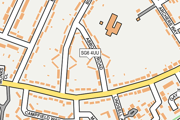 SG6 4UU map - OS OpenMap – Local (Ordnance Survey)