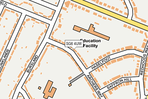 SG6 4UW map - OS OpenMap – Local (Ordnance Survey)