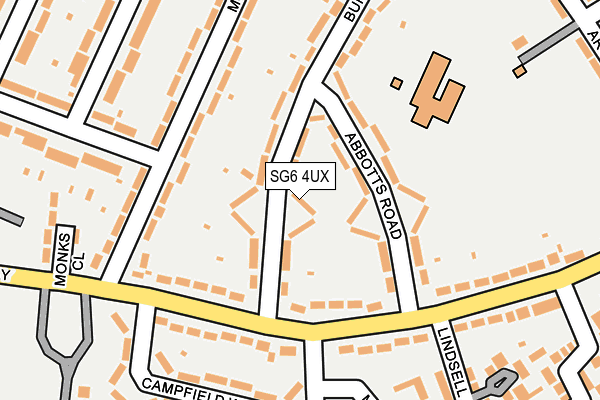 SG6 4UX map - OS OpenMap – Local (Ordnance Survey)