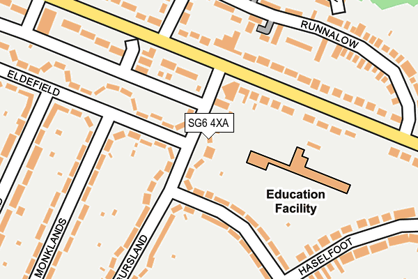 SG6 4XA map - OS OpenMap – Local (Ordnance Survey)