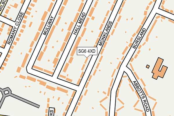 SG6 4XD map - OS OpenMap – Local (Ordnance Survey)