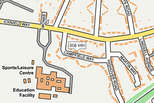 SG6 4XH map - OS OpenMap – Local (Ordnance Survey)
