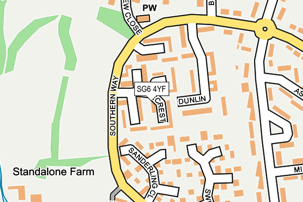 SG6 4YF map - OS OpenMap – Local (Ordnance Survey)