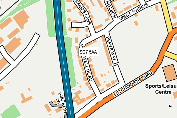 SG7 5AA map - OS OpenMap – Local (Ordnance Survey)