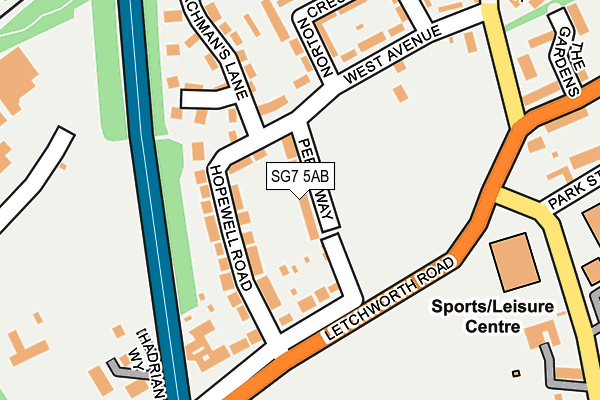 SG7 5AB map - OS OpenMap – Local (Ordnance Survey)