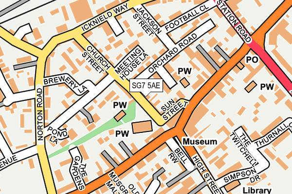 SG7 5AE map - OS OpenMap – Local (Ordnance Survey)
